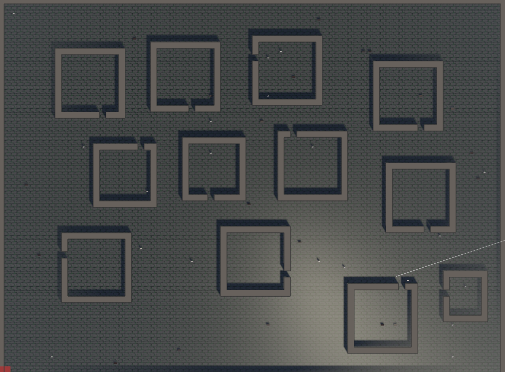 Third top-down dungeon layout variant generated in Unity